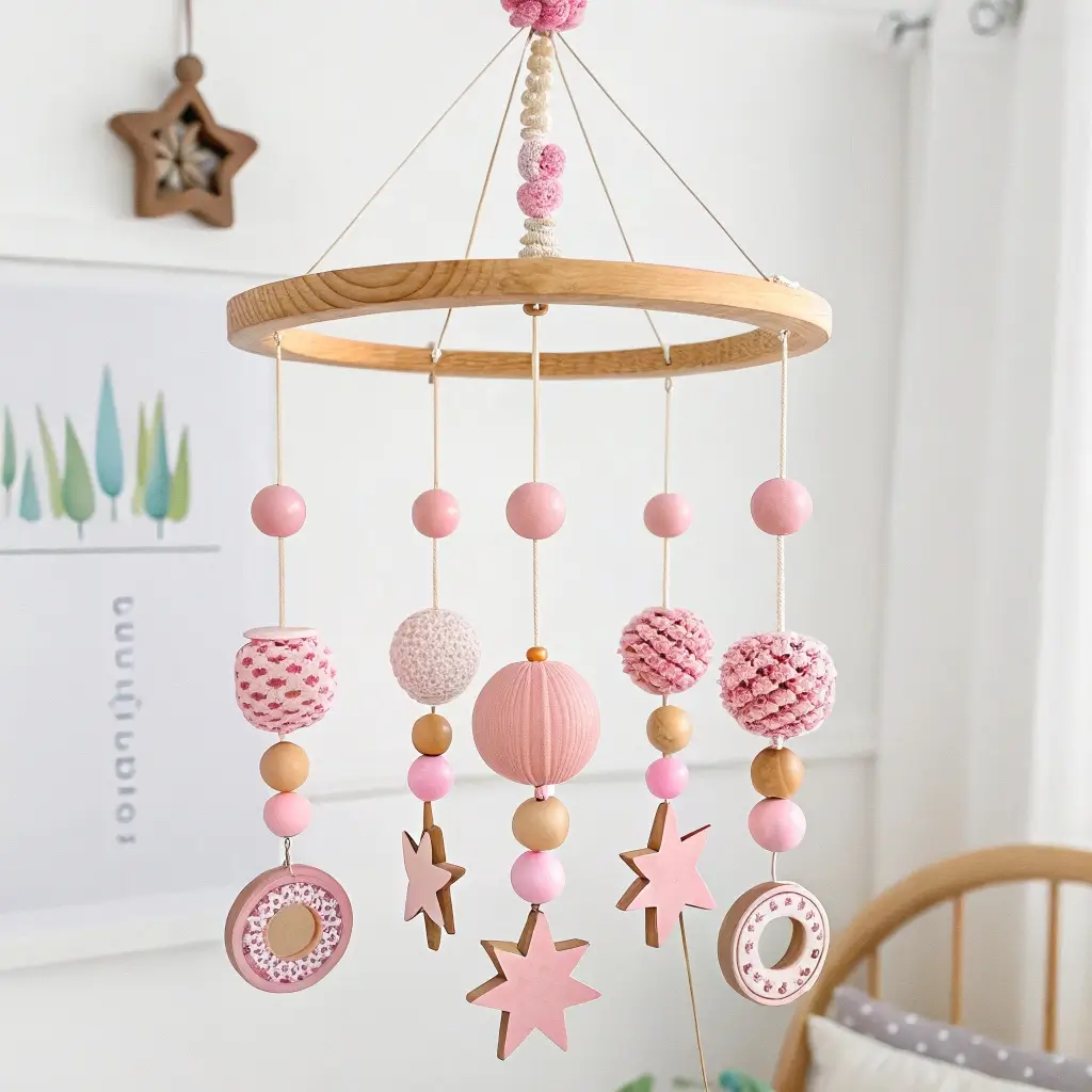 Mobile musical Mélodies des Bois - Rose
